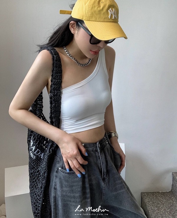 單肩設計感BRA背心